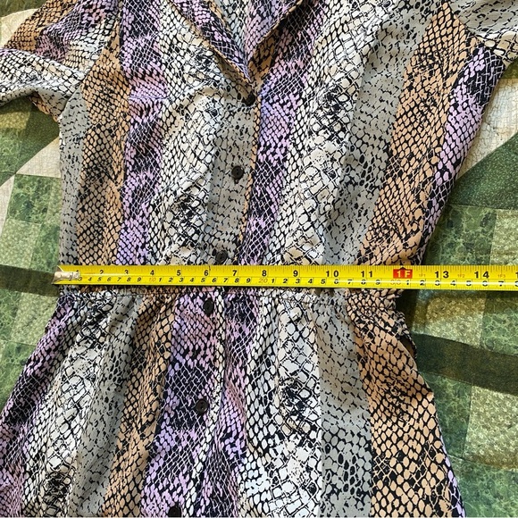 Miss Selfridge Snake Print Midi Dress In‎ Lilac Size 4 Preppy Feminine Flowy - Picture 15 of 16